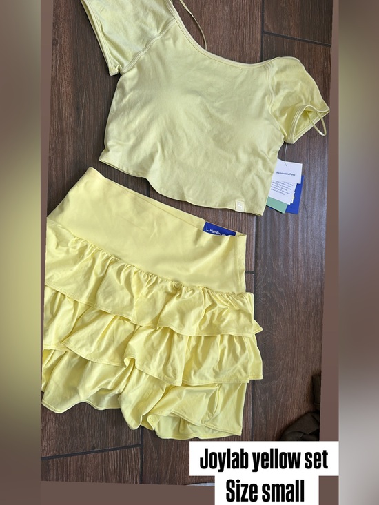 JoyLab Dresses & Skirts - Yellow Ruffle Tiered Skort  -and crop top ( small set )
